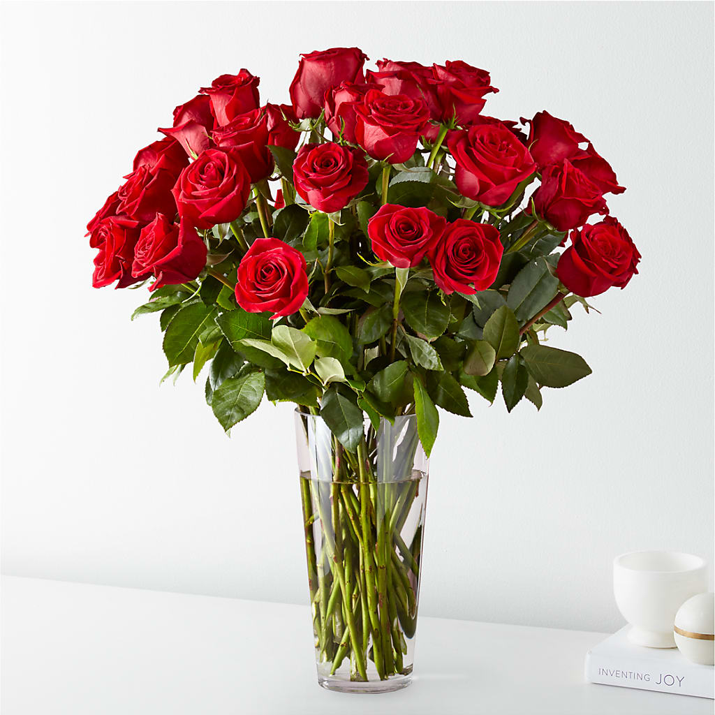 Long Stem Red Rose Bouquet – EVERYTHING'S GREEN FLORIST, Redwood City CA