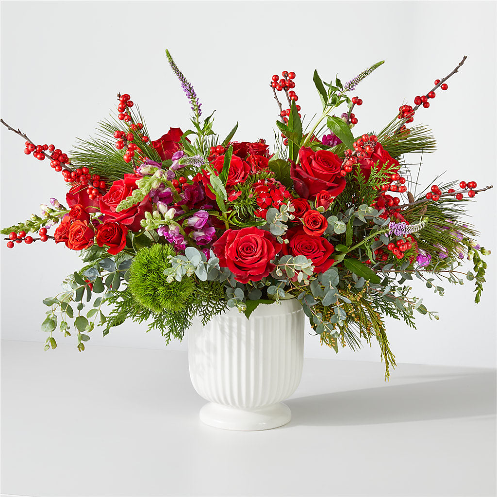 Big Red Bow Bouquet – EVERYTHING'S GREEN FLORIST, Redwood City CA