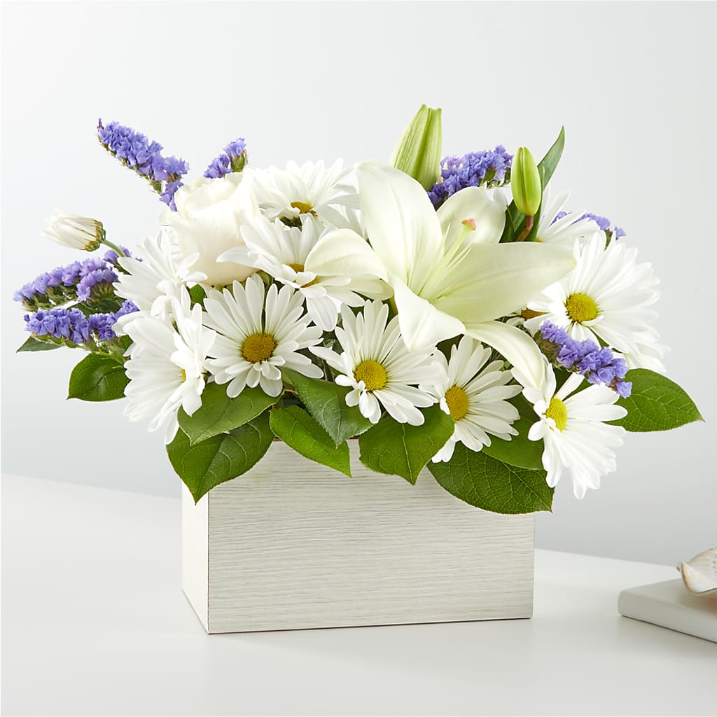 Beyond Blue Box Bouquet – EVERYTHING'S GREEN FLORIST, Redwood City CA