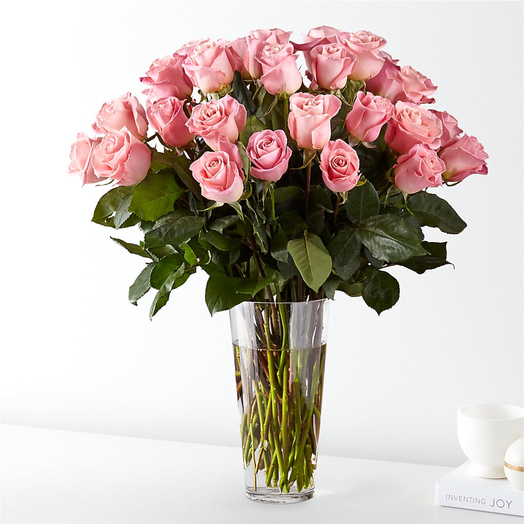 Long Stem Pink Rose Bouquet – EVERYTHING'S GREEN FLORIST, Redwood City CA