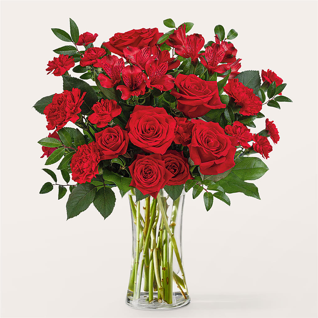 Brilliant Ruby Bouquet – EVERYTHING'S GREEN FLORIST, Redwood City CA