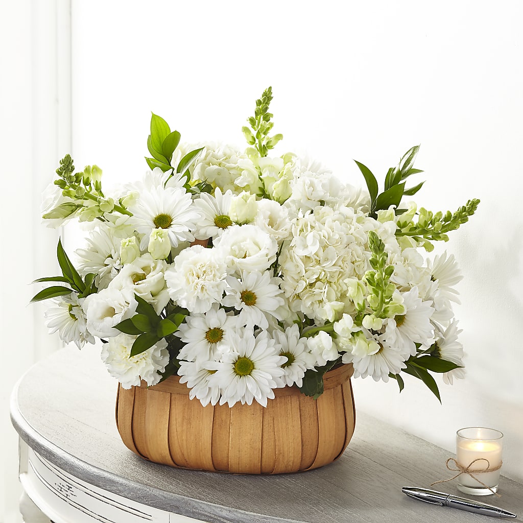 Pure Ivory Basket – EVERYTHING'S GREEN FLORIST, Redwood City CA