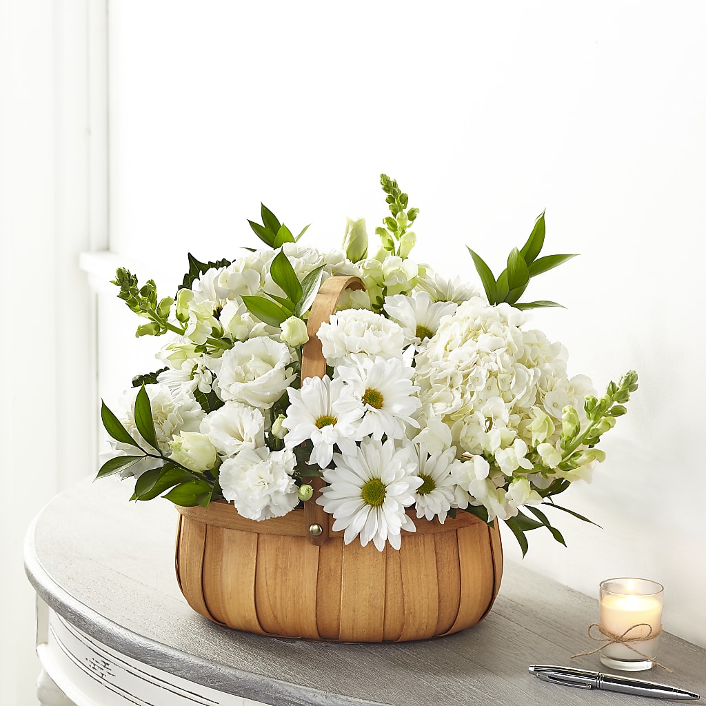 Pure Ivory Basket – EVERYTHING'S GREEN FLORIST, Redwood City CA