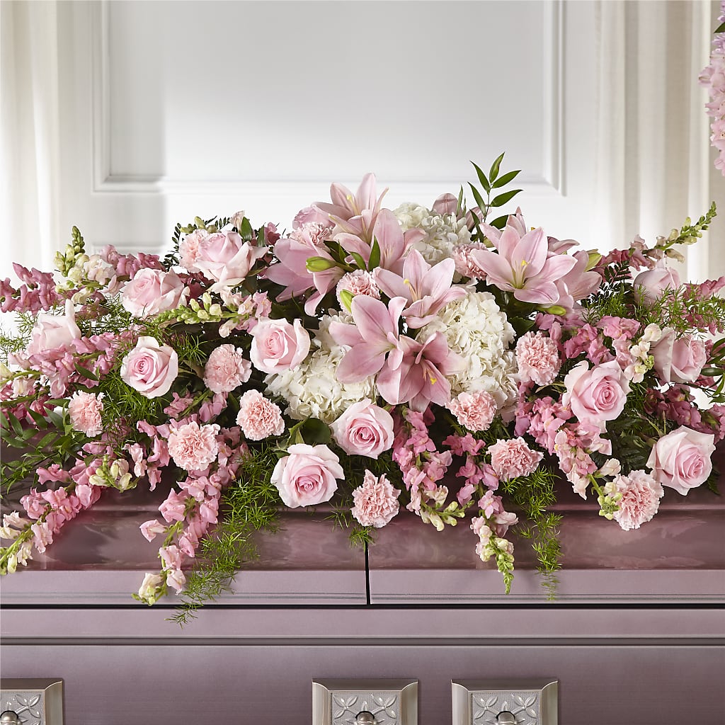 Life & Remembrance Casket Spray – EVERYTHING'S GREEN FLORIST, Redwood City CA