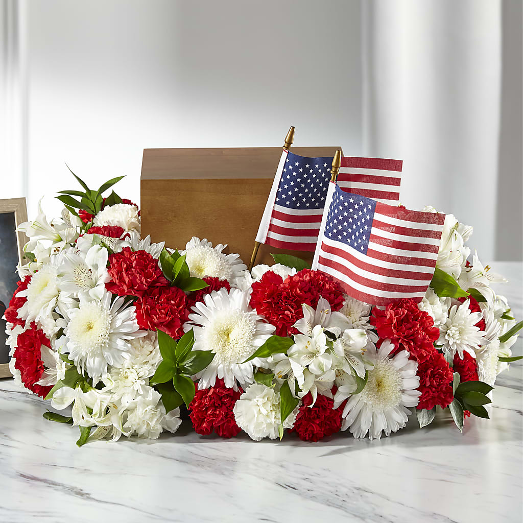 Spirit of Patriotism Cremation Adornment – EVERYTHING'S GREEN FLORIST, Redwood City CA