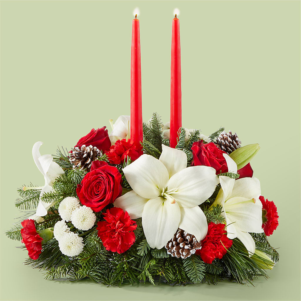 Seasonal Festivities Centerpiece – EVERYTHING'S GREEN FLORIST, Redwood City CA