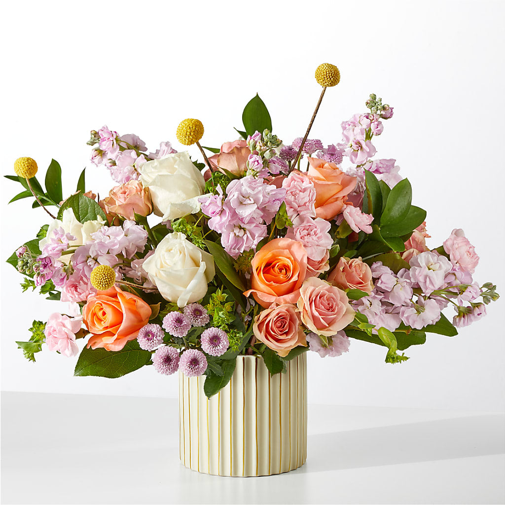 French Market Bouquet with Ivory Vase – EVERYTHING'S GREEN FLORIST, Redwood City CA
