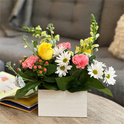 Sun Salutation Box Bouquet – EVERYTHING'S GREEN FLORIST, Redwood City CA
