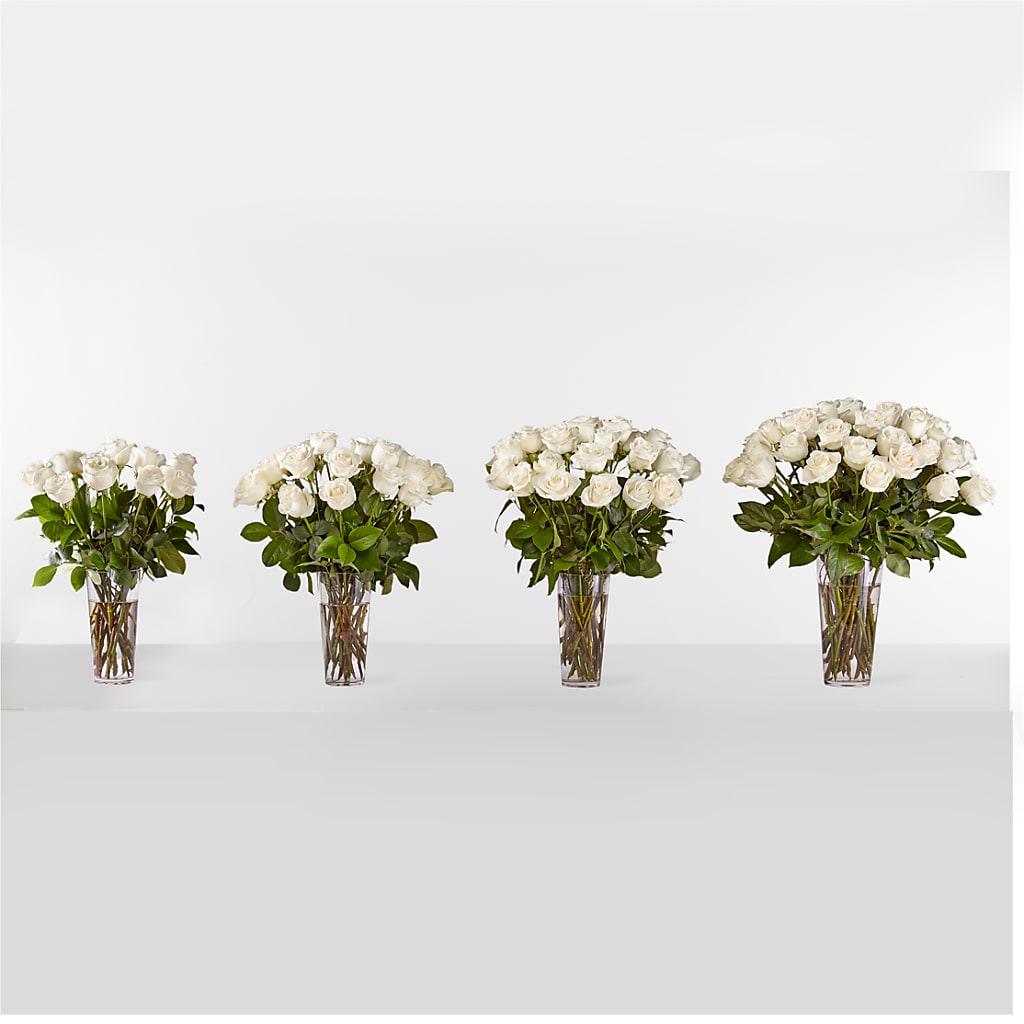 Long Stem White Rose Bouquet – EVERYTHING'S GREEN FLORIST, Redwood City CA