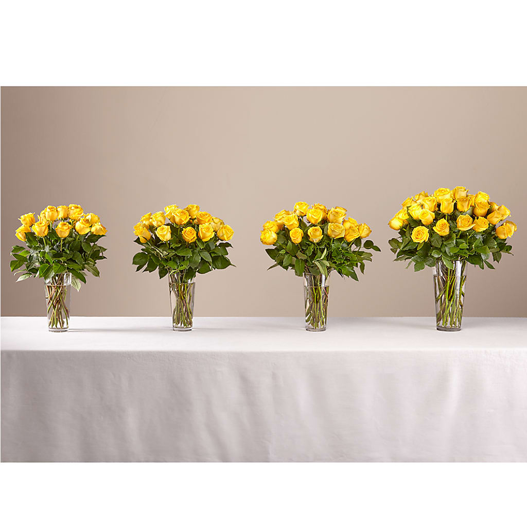 Long Stem Yellow Rose Bouquet – EVERYTHING'S GREEN FLORIST, Redwood City CA
