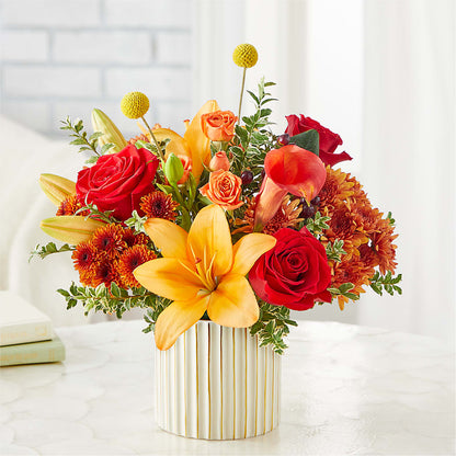Scarlet Skies Bouquet – EVERYTHING'S GREEN FLORIST, Redwood City CA