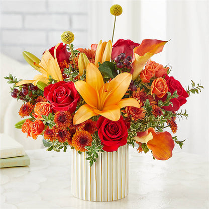 Scarlet Skies Bouquet – EVERYTHING'S GREEN FLORIST, Redwood City CA
