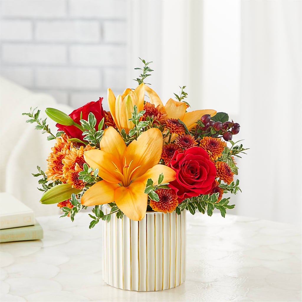 Scarlet Skies Bouquet – EVERYTHING'S GREEN FLORIST, Redwood City CA