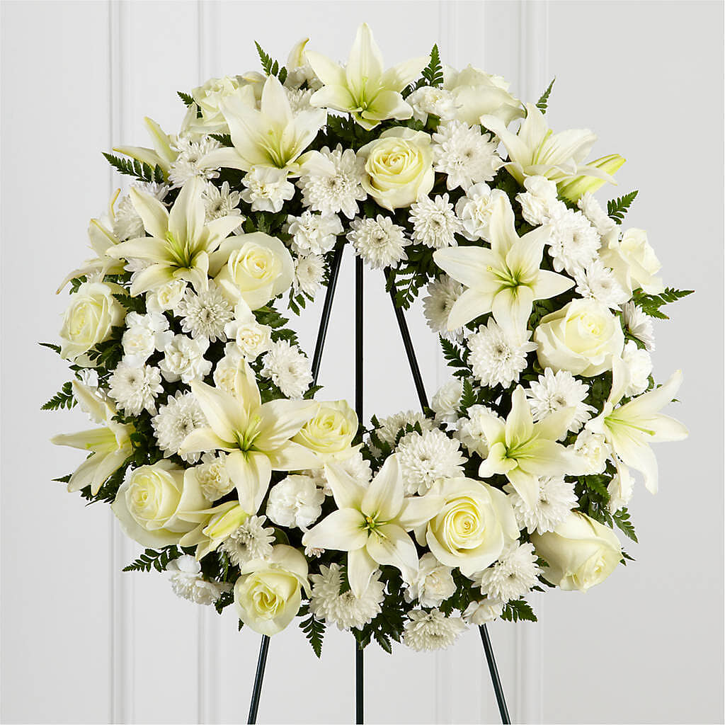 Treasured Tribute Wreath – EVERYTHING'S GREEN FLORIST, Redwood City CA