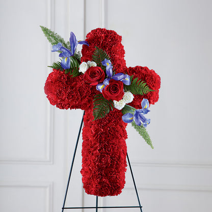 Faithful Hero Floral Cross – EVERYTHING'S GREEN FLORIST, Redwood City CA