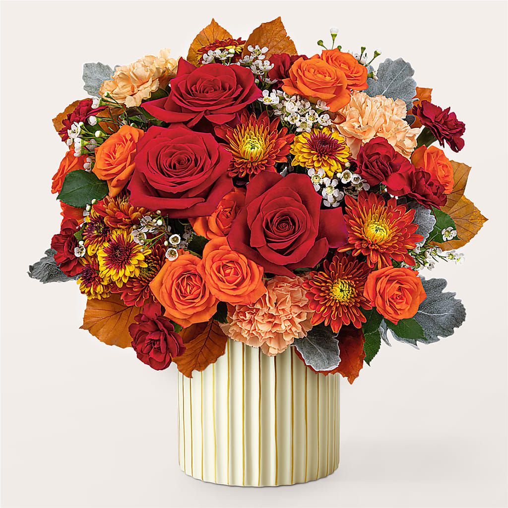 Merlot Bouquet with Ivory Vase – EVERYTHING'S GREEN FLORIST, Redwood City CA