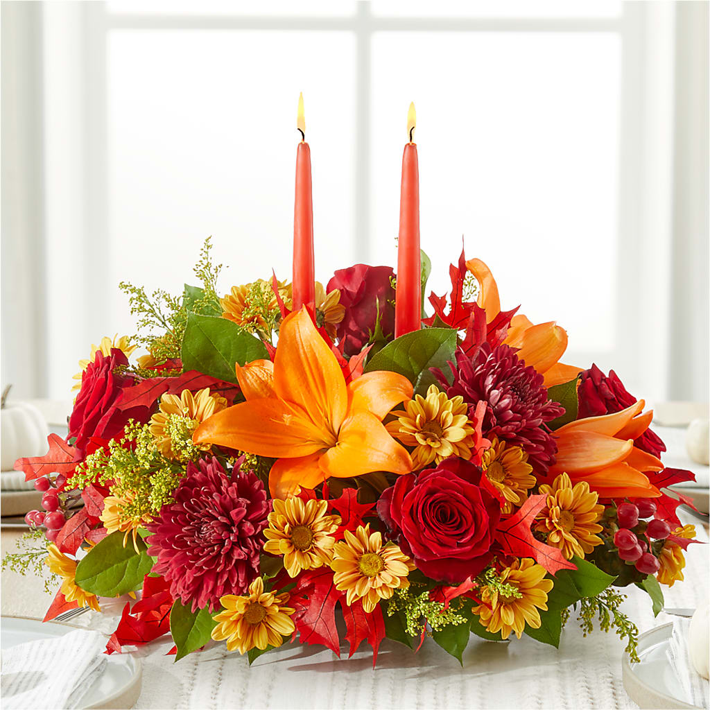 Autumn's Embrace Centerpiece – EVERYTHING'S GREEN FLORIST, Redwood City CA