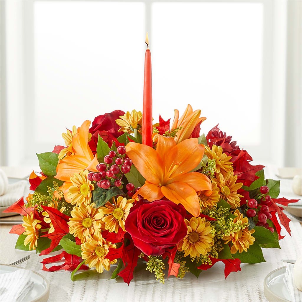 Autumn's Embrace Centerpiece – EVERYTHING'S GREEN FLORIST, Redwood City CA