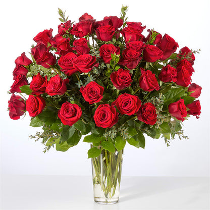 Forever Yours Fifty Stem Red Rose Bouquet – EVERYTHING'S GREEN FLORIST, Redwood City CA